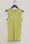 BASERANGE linen vest TODY-SL-SP24 green and yellow
